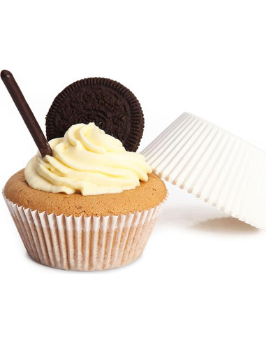 Forros para Cupcakes Tosnail 2000 Piezas Grado Alimenticio Blanco