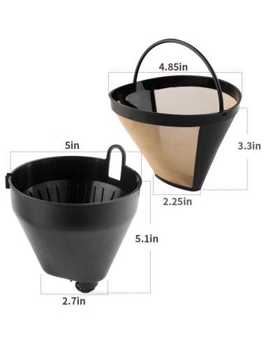 Soporte de Filtro Cuisinart DCC-3200 + 2 Filtros Dorados