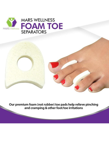 Separadores de Dedos de Espuma Premium Mars Wellness - 50 Unidades