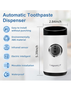 Dispensador Automático de Pasta de Dientes SecWiss TG-07 Blanco 2
