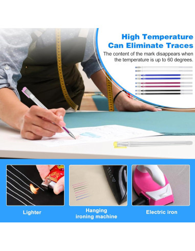 Bolígrafos Borrables por Calor BUZIFU 4 Colores con 20 Recargas