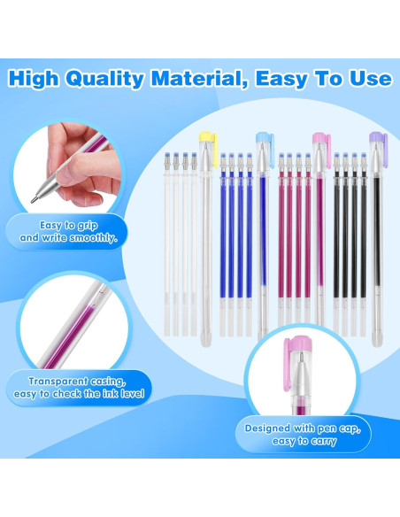 Bolígrafos Borrables por Calor BUZIFU 4 Colores con 20 Recargas