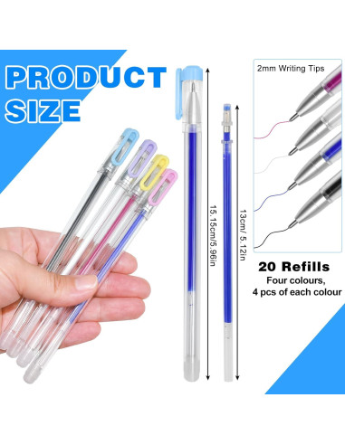 Bolígrafos Borrables por Calor BUZIFU 4 Colores con 20 Recargas