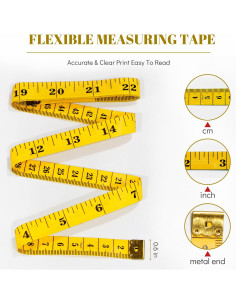 Cinta Métrica de Tela Suave MYGBBKITDEC - 3 Piezas 150 cm 2