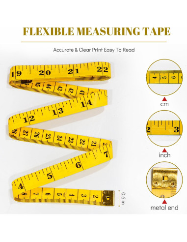 Cinta Métrica de Tela Suave MYGBBKITDEC - 3 Piezas 150 cm