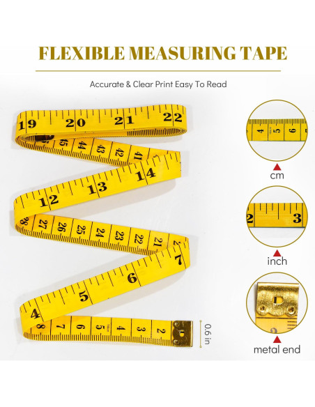 Cinta Métrica de Tela Suave MYGBBKITDEC - 3 Piezas 150 cm