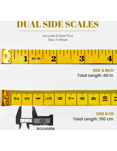 Cinta Métrica de Tela Suave MYGBBKITDEC - 3 Piezas 150 cm