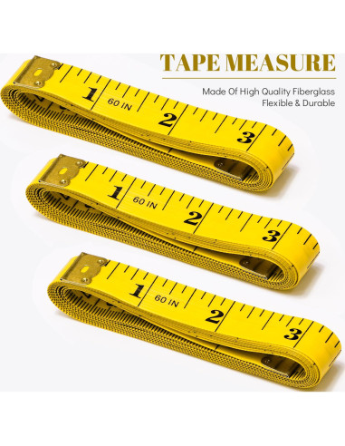 Cinta Métrica de Tela Suave MYGBBKITDEC - 3 Piezas 150 cm
