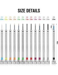 Juego de Destornilladores de Precisión Chumia 13 Piezas 0.6-2.0 mm 2