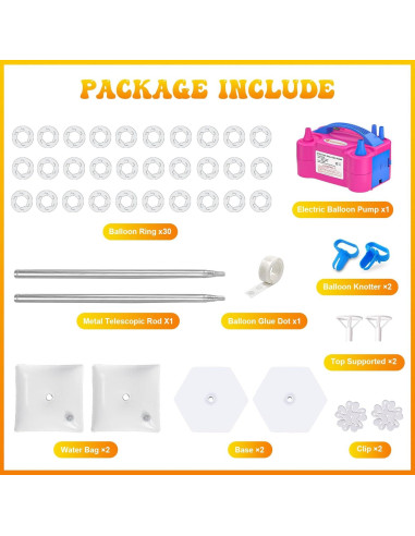 Kit de Columna de Globos IDAODAN con Bomba Eléctrica 165 cm