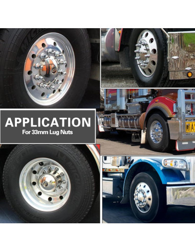 Cubiertas de tuercas de perno 33mm iBroPrat ABS Cromo - Paquete 20