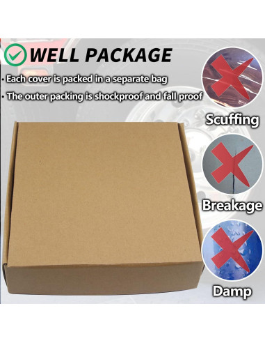 Cubiertas de tuercas de perno 33mm iBroPrat ABS Cromo - Paquete 20