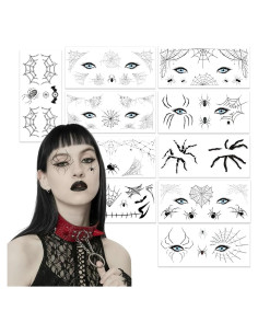 10 Hojas Tatuajes Temporales Ojos Halloween Furimuk