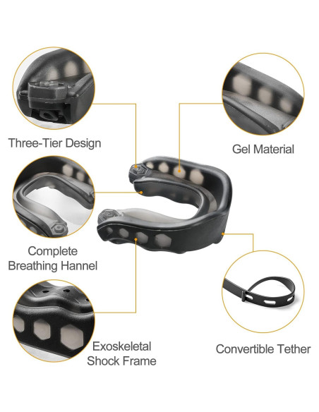 2 Pack Protector Bucal de Fútbol Grednfhat para Deportes Contacto