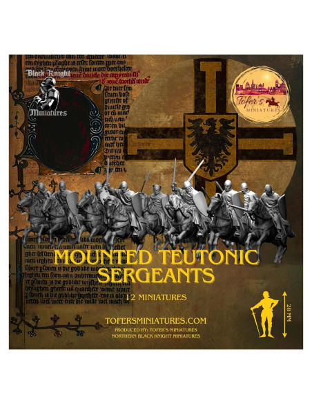 Miniaturas Caballeros Teutónicos 28 mm Tofer Sargentos Montados