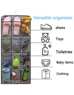 Organizador Colgante de Zapatos ANZORG 24 Bolsillos Gris 2