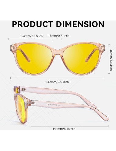 Gafas de Conducción Nocturna SIPHEW Mujeres Lente Amarillo UV400