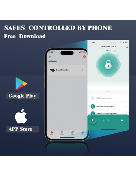 Caja de Seguridad Biométrica Fitsafe GS20 para Pistolas