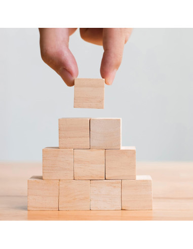 Cubos de Madera Natural 2cm para Manualidades - 110 Piezas