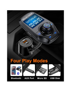 Transmisor FM Bluetooth 5.3 GUANDA para Coche con Cargador PD 30W 2