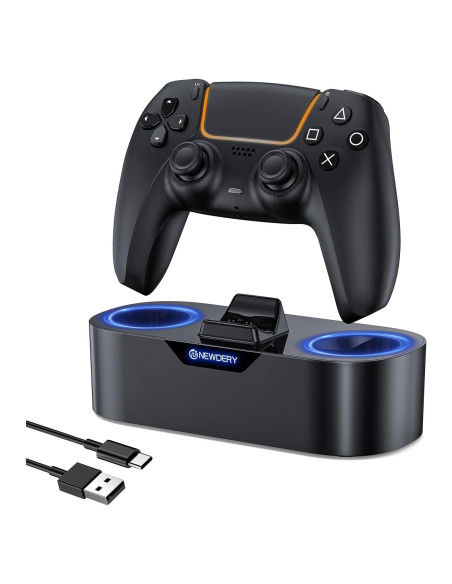 Estación de Carga Rápida NEWDERY para Controlador PS5 Negro