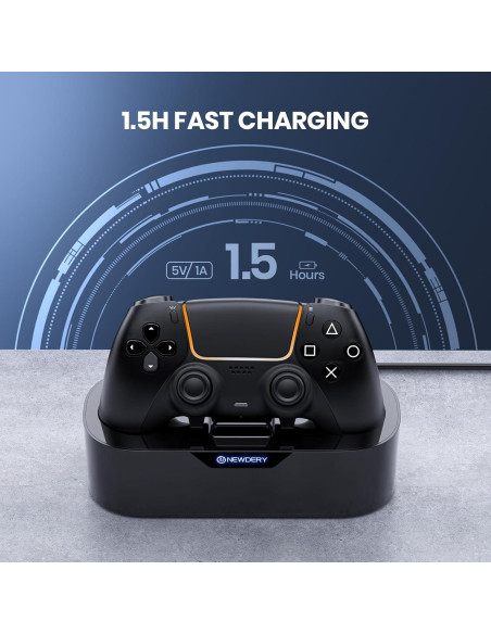 Estación de Carga Rápida NEWDERY para Controlador PS5 Negro