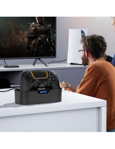 Estación de Carga Rápida NEWDERY para Controlador PS5 Negro