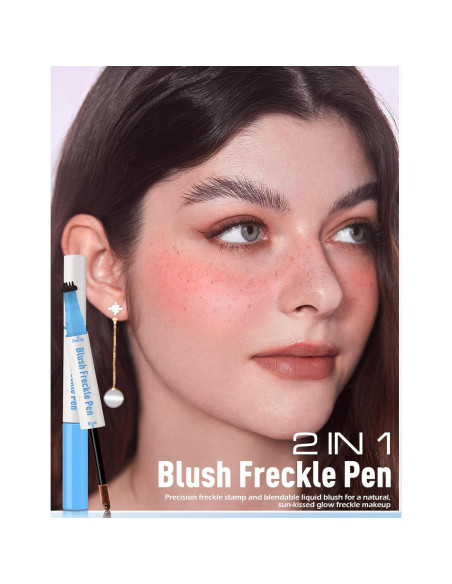 Bolígrafo 2 en 1 Rubor Líquido y Sello de Pecas Wugbc