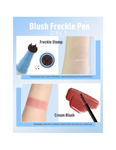 Bolígrafo 2 en 1 Rubor Líquido y Sello de Pecas Wugbc