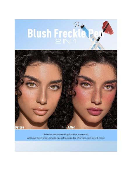 Bolígrafo 2 en 1 Rubor Líquido y Sello de Pecas Wugbc