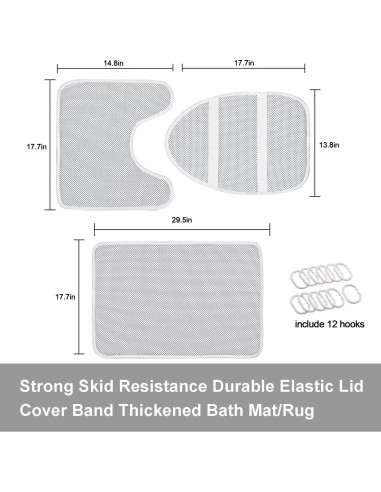 Juego de Cortina de Ducha DDQQ Floral 4 Piezas Antideslizante