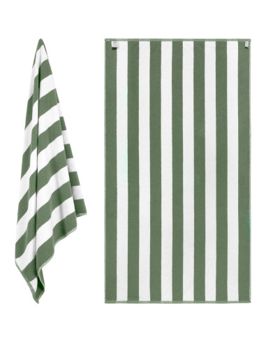 Toallas de Playa Sobredimensionadas Algodón Verde Caqui 2 Pzas