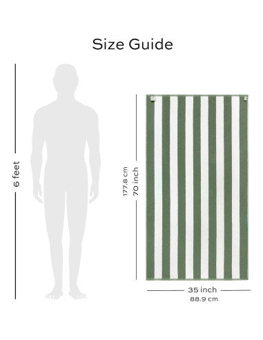 Toallas de Playa Sobredimensionadas Algodón Verde Caqui 2 Pzas