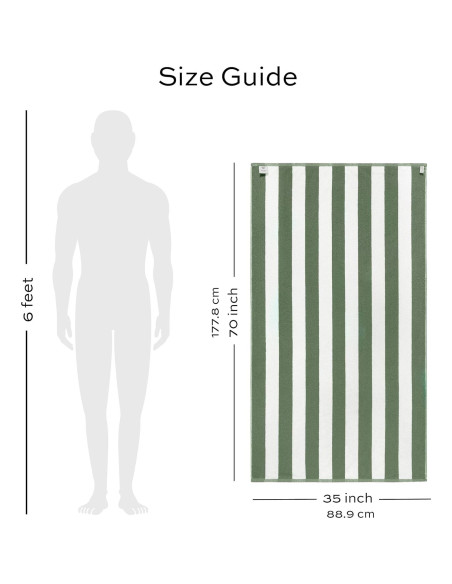 Toallas de Playa Sobredimensionadas Algodón Verde Caqui 2 Pzas