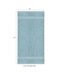 Toallas de Baño Ultra Suaves COTTON CRAFT - 89x178 cm - 2 Unidades - 100% Algodón - Azul Claro 2