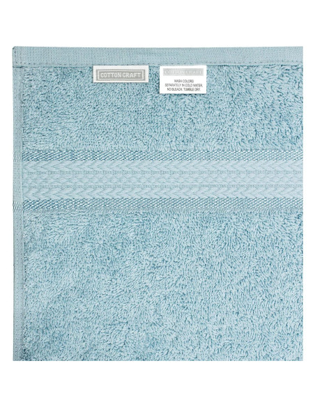 Toallas de Baño Ultra Suaves COTTON CRAFT - 89x178 cm - 2 Unidades - 100% Algodón - Azul Claro