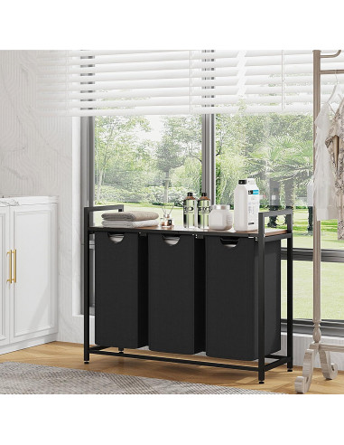 Cesto de Ropa Homedawn con 3 Bolsas Extraíbles 60L Marrón