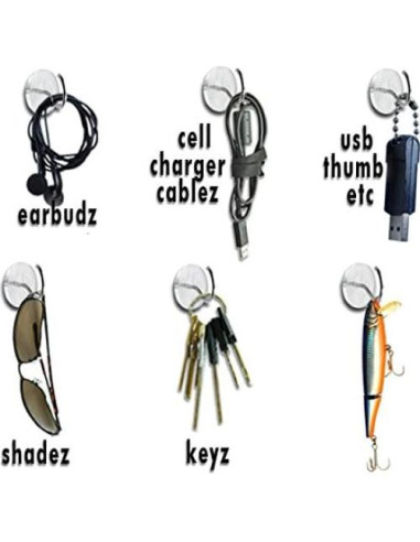 Chincheta con Gancho CraZy TACKz 36 Piezas Transparente