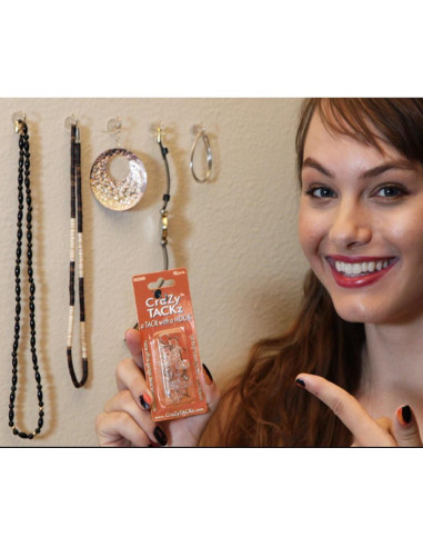 Chincheta con Gancho CraZy TACKz 36 Piezas Transparente