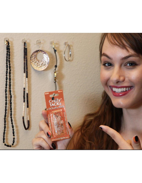 Chincheta con Gancho CraZy TACKz 36 Piezas Transparente