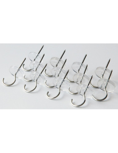 Chincheta con Gancho CraZy TACKz 36 Piezas Transparente