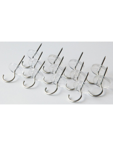 Chincheta con Gancho CraZy TACKz 36 Piezas Transparente