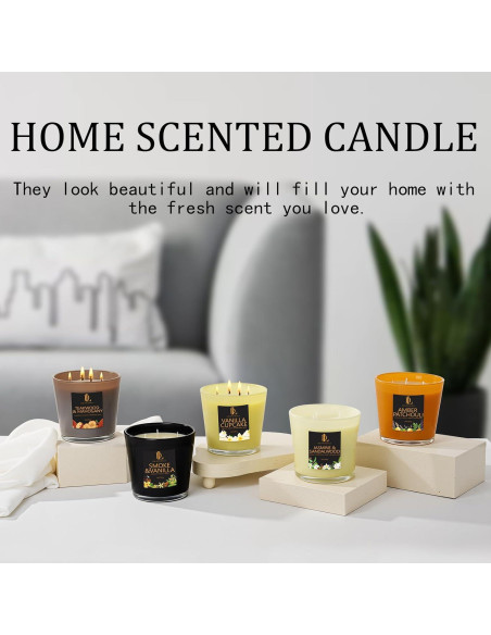 Vela Aromática Grande 30oz Soja Natural 4 Mechas Jazmín y Sándalo