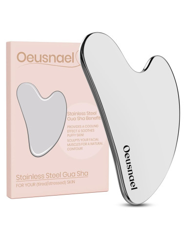 Herramienta Gua Sha Acero Inoxidable Oeusnael 8.4x6.1cm