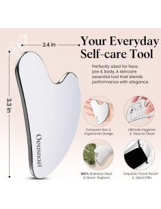 Herramienta Gua Sha Acero Inoxidable Oeusnael 8.4x6.1cm 2