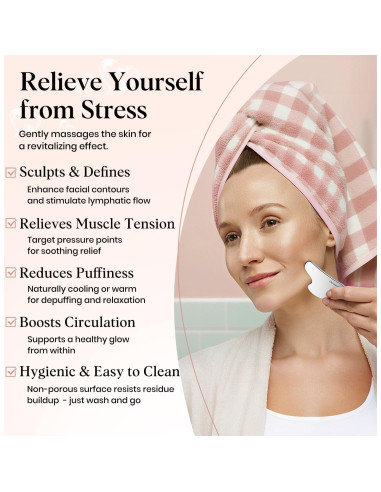 Herramienta Gua Sha Acero Inoxidable Oeusnael 8.4x6.1cm