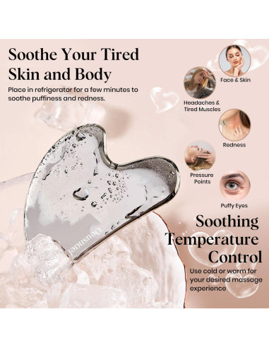 Herramienta Gua Sha Acero Inoxidable Oeusnael 8.4x6.1cm