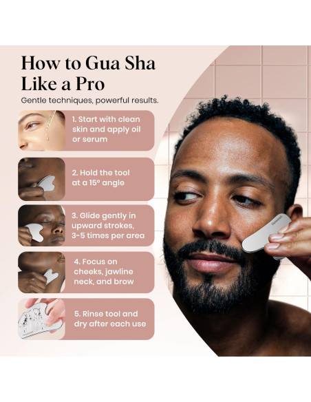 Herramienta Gua Sha Acero Inoxidable Oeusnael 8.4x6.1cm