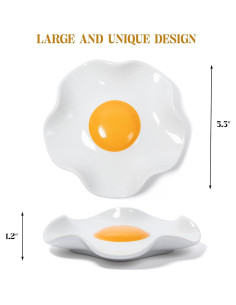 Soporte para cuchara de cerámica Bee! huevo frito grande apto lavavajillas 2