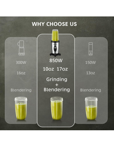 Batidora de Smoothies Acezoe 850W 6-hojas 2 Botellas 500ml